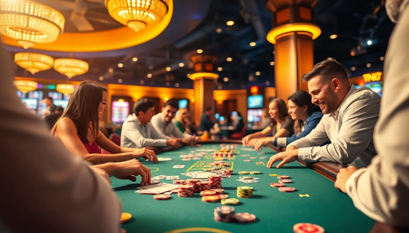 Players enjoying dynamic games with QQ 88 chips in a vibrant casino setting, full of action.