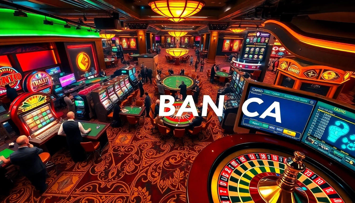 Experience BAN CA as players enjoy high-stakes poker and vibrant slot machines in a lively casino atmosphere.